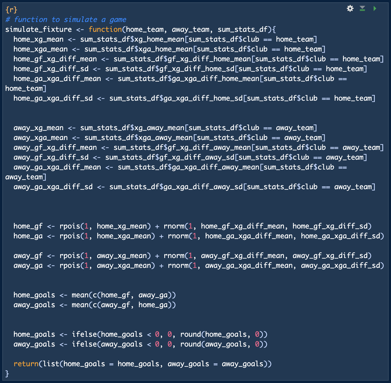 R code